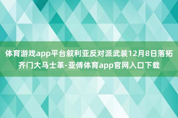 体育游戏app平台叙利亚反对派武装12月8日落拓齐门大马士革-亚傅体育app官网入口下载