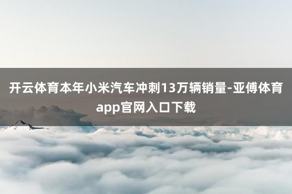 开云体育本年小米汽车冲刺13万辆销量-亚傅体育app官网入口下载