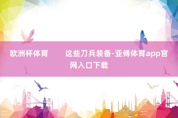 欧洲杯体育        这些刀兵装备-亚傅体育app官网入口下载