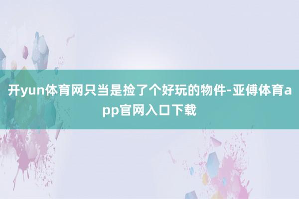 开yun体育网只当是捡了个好玩的物件-亚傅体育app官网入口下载