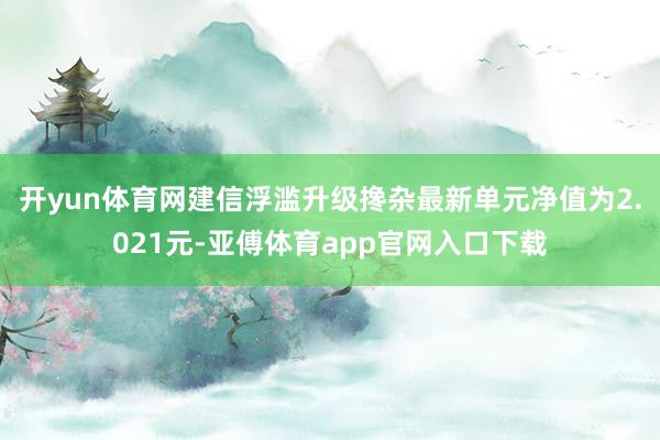 开yun体育网建信浮滥升级搀杂最新单元净值为2.021元-亚傅体育app官网入口下载