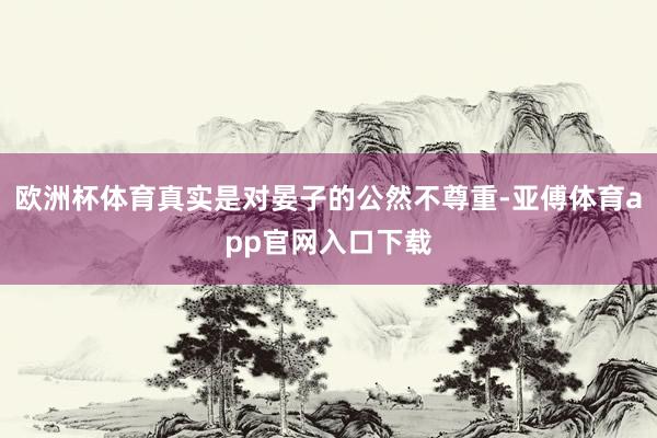 欧洲杯体育真实是对晏子的公然不尊重-亚傅体育app官网入口下载