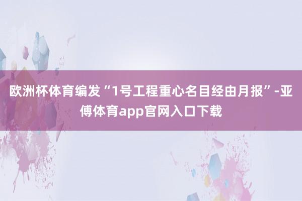 欧洲杯体育编发“1号工程重心名目经由月报”-亚傅体育app官网入口下载