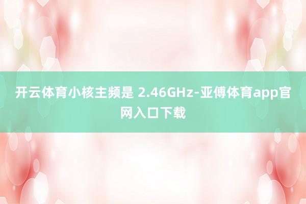 开云体育小核主频是 2.46GHz-亚傅体育app官网入口下载