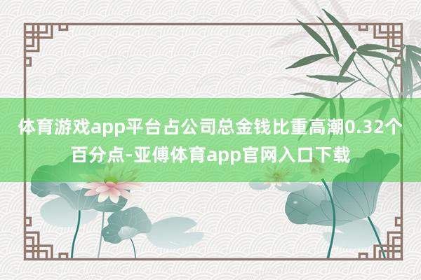 体育游戏app平台占公司总金钱比重高潮0.32个百分点-亚傅体育app官网入口下载
