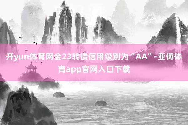 开yun体育网金23转债信用级别为“AA”-亚傅体育app官网入口下载