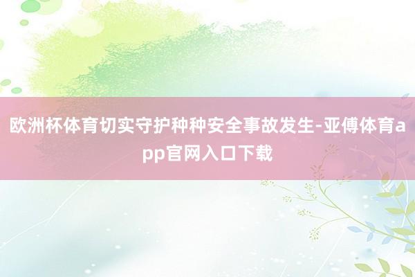 欧洲杯体育切实守护种种安全事故发生-亚傅体育app官网入口下载