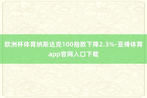 欧洲杯体育纳斯达克100指数下降2.3%-亚傅体育app官网入口下载