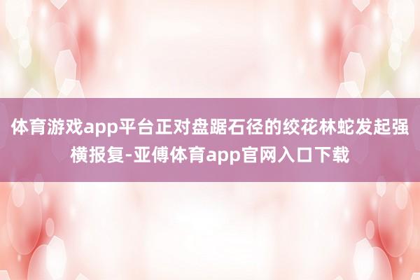 体育游戏app平台正对盘踞石径的绞花林蛇发起强横报复-亚傅体育app官网入口下载
